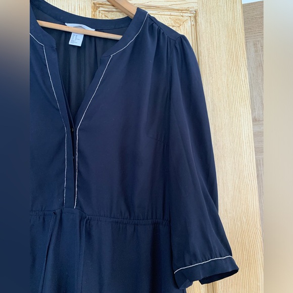 Navy flowy dress with silver details - Picture 4 of 6